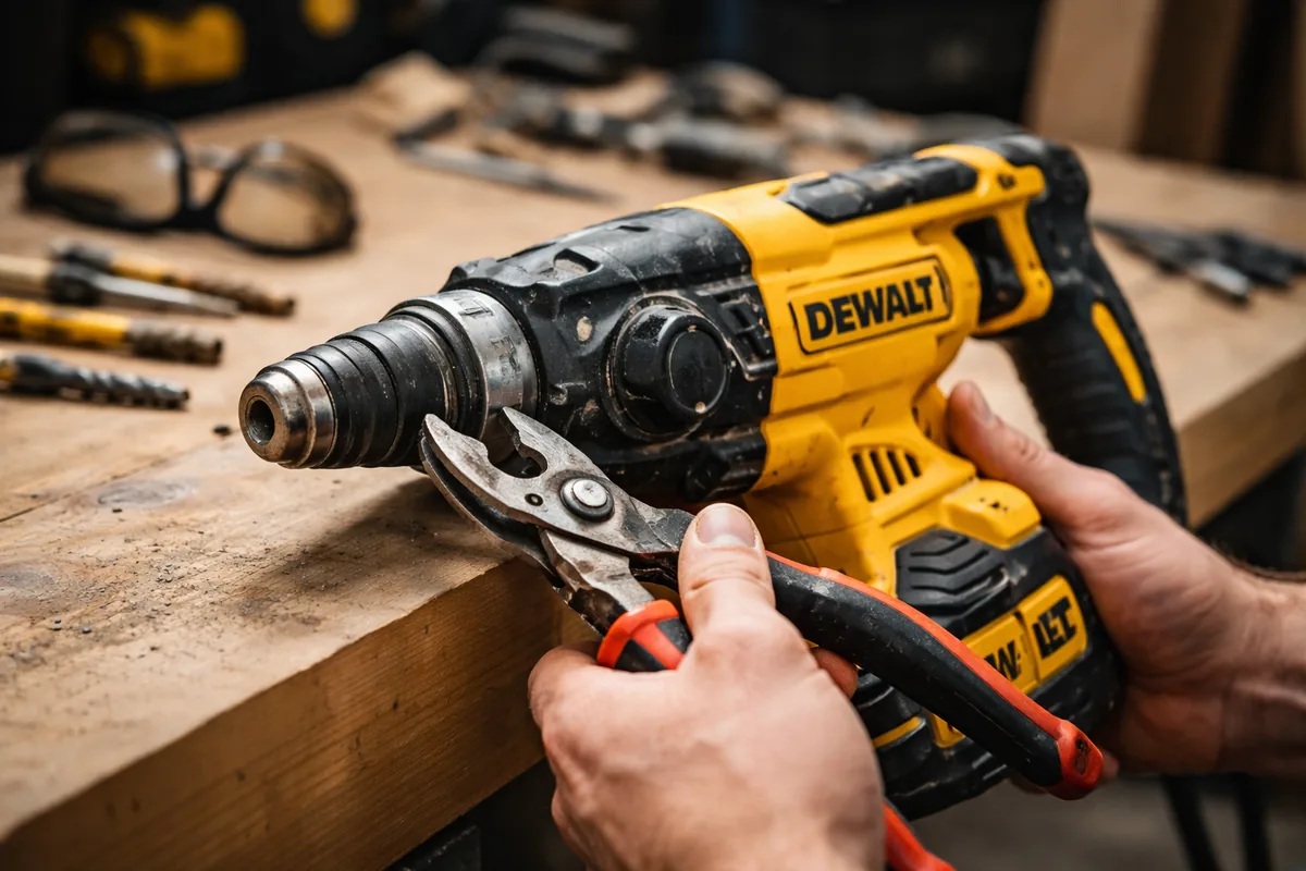 Comment débloquer un perforateur DeWalt dont le mandrin reste coincé ?