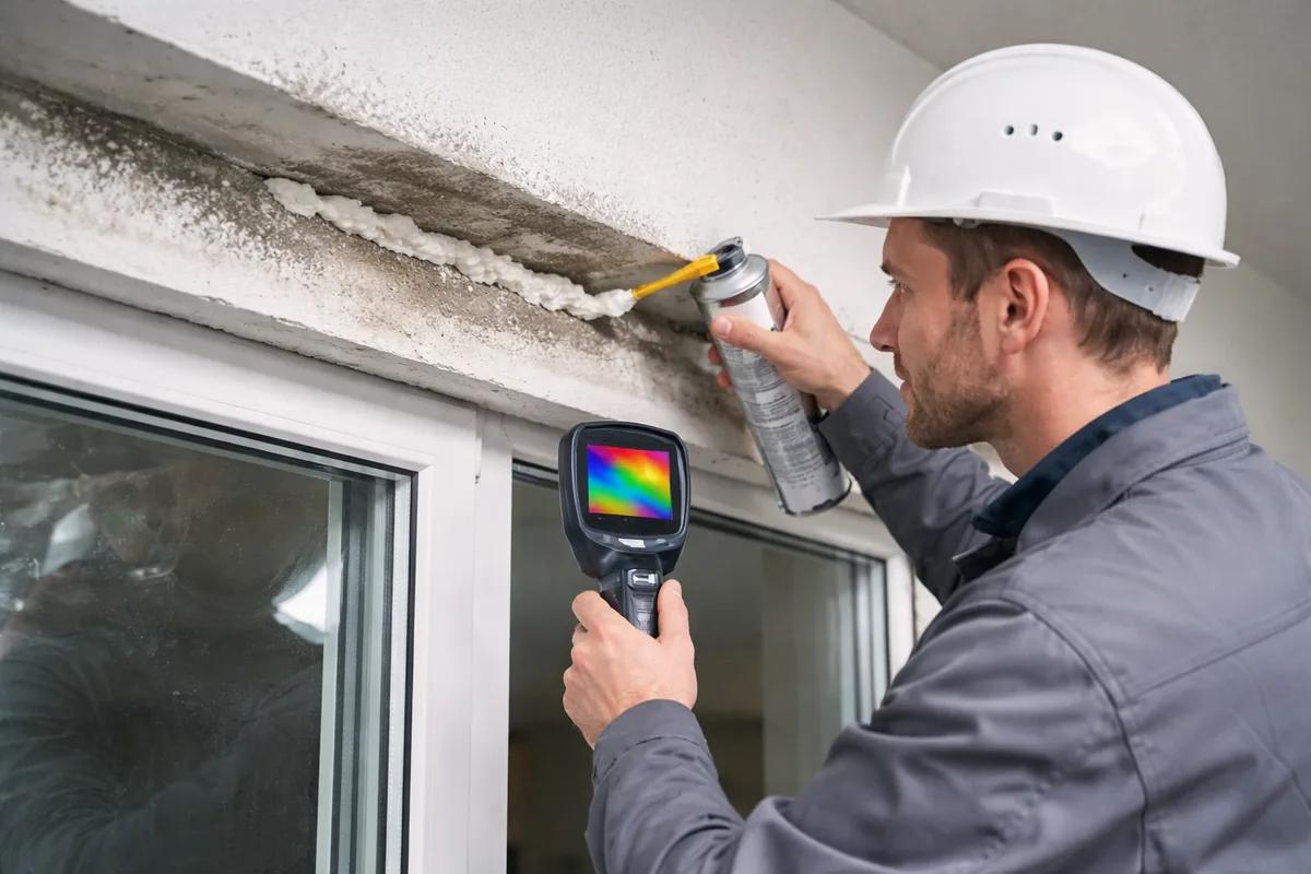 Comment réparer un pont thermique sur un linteau de fenêtre béton ?