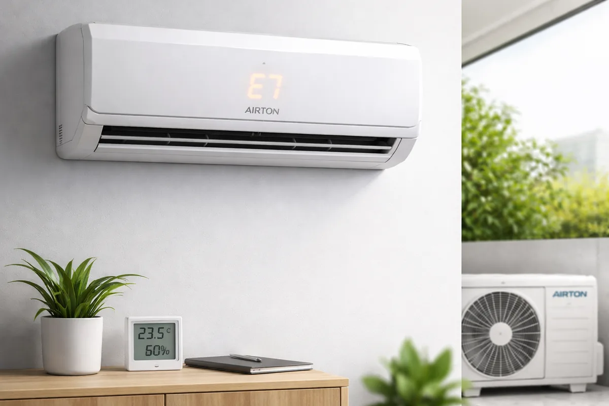 Que signifie le code erreur E7 sur une climatisation Airton ?