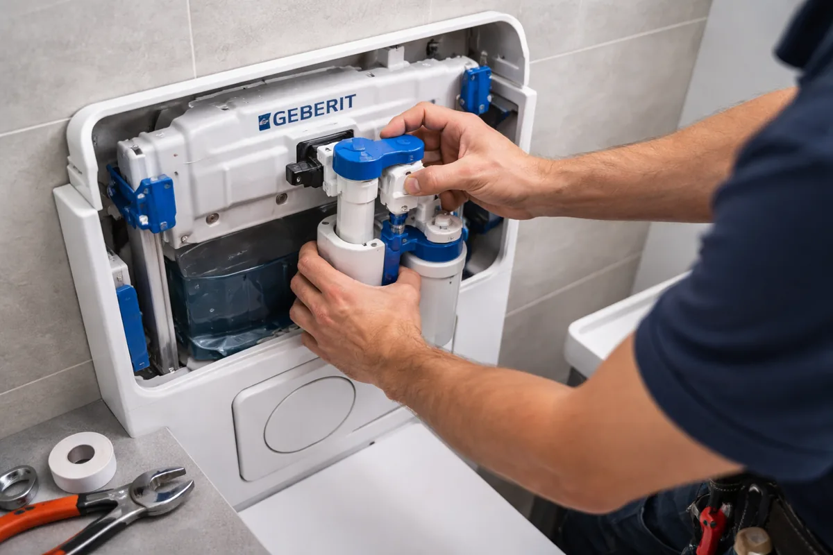 Comment réparer une chasse d’eau Geberit qui coule continuellement ?